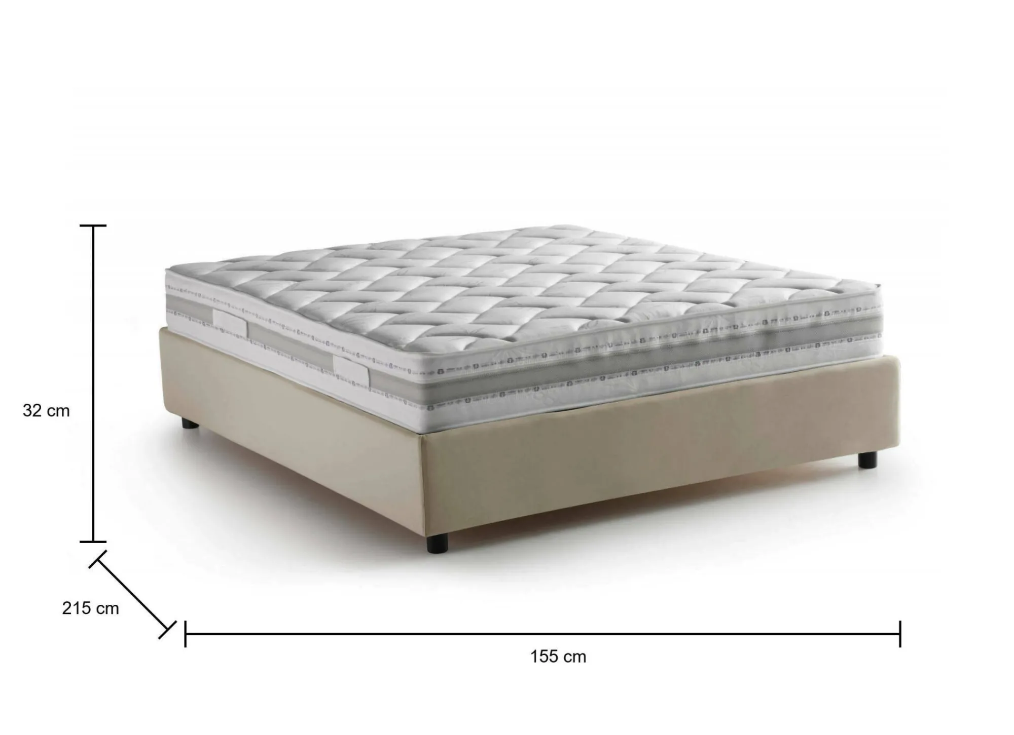 Letto alla francese Alaksir, con materasso Cm 140x200 incluso,<Dmora Best Sale
