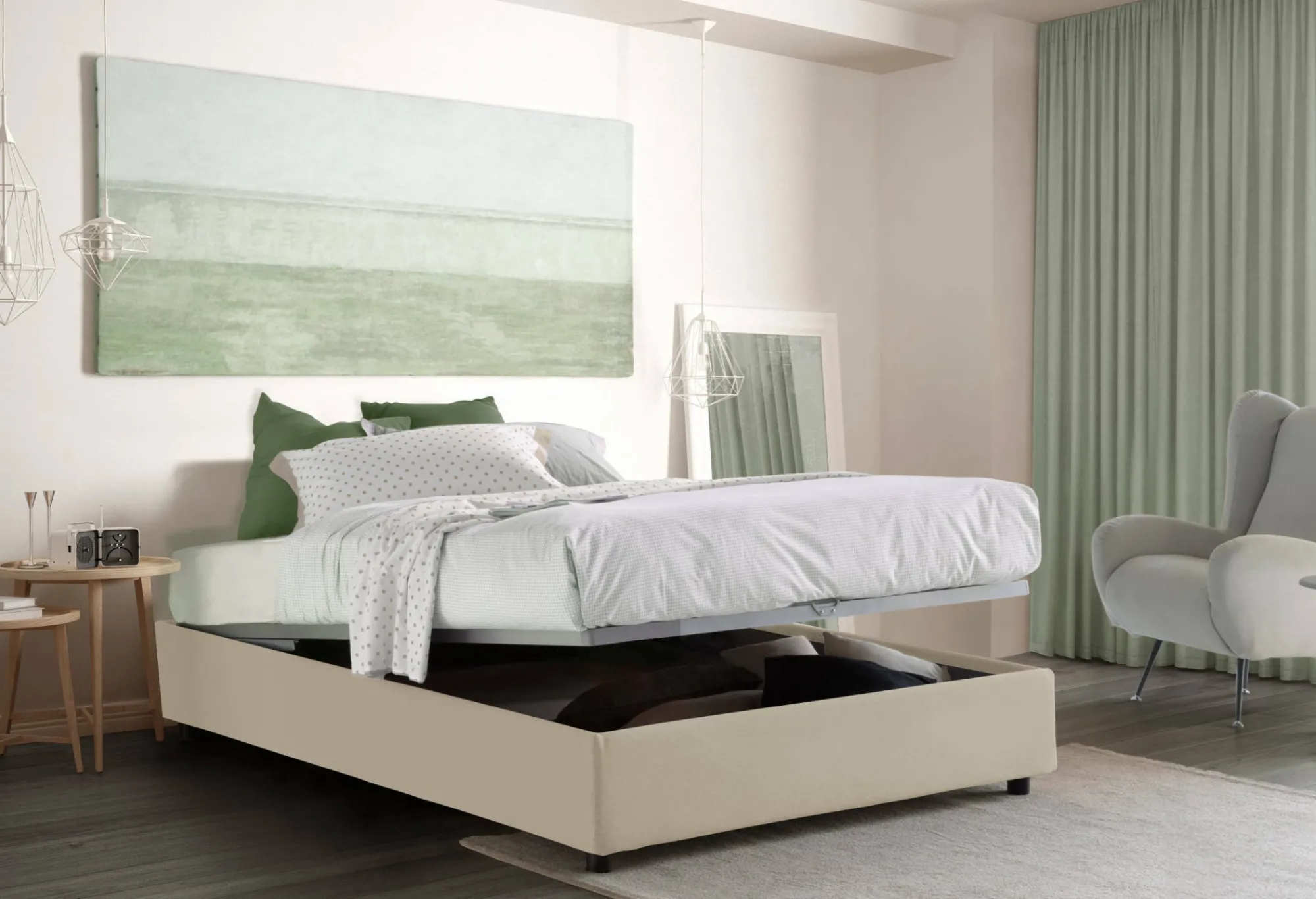 Letto alla francese Alaksir, con materasso Cm 140x200 incluso,<Dmora Best Sale