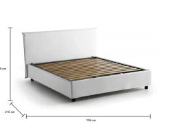 Letto alla francese Alvacus, adatto per materasso Cm 140x200,<Dmora Clearance