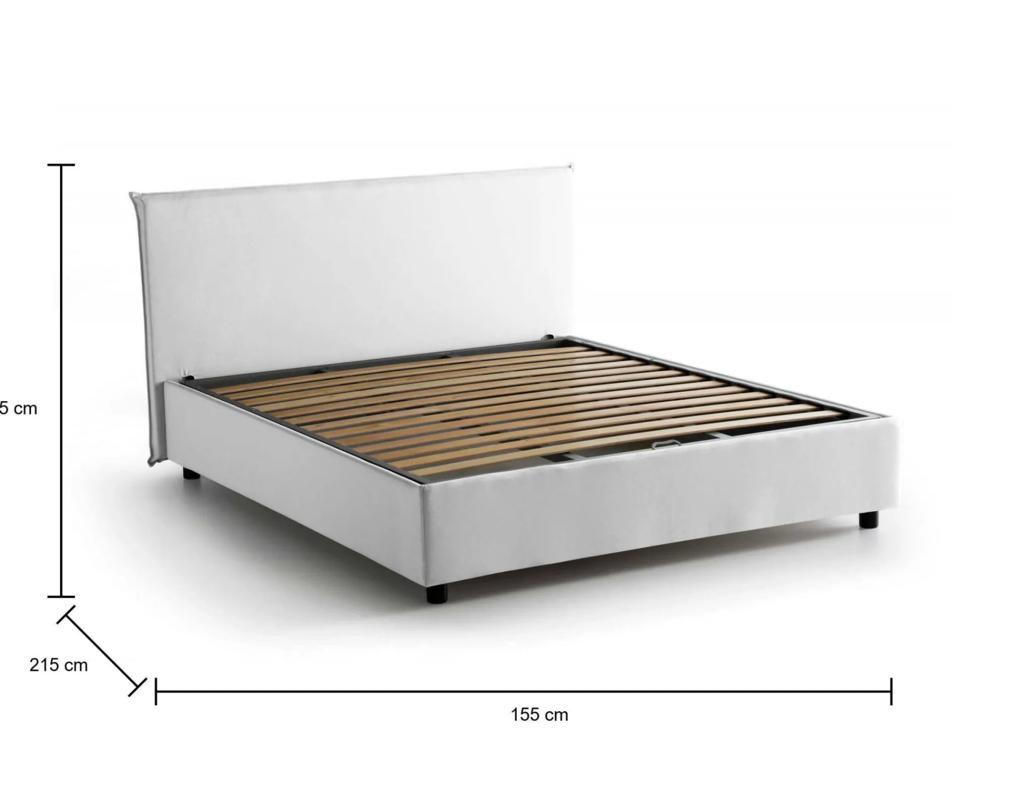 Letto alla francese Alvacus, adatto per materasso Cm 140x200,<Dmora Clearance