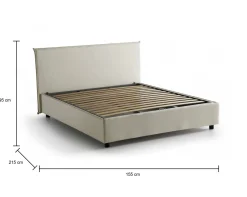 Letto alla francese Alvacus, adatto per materasso Cm 140x200,<Dmora Outlet