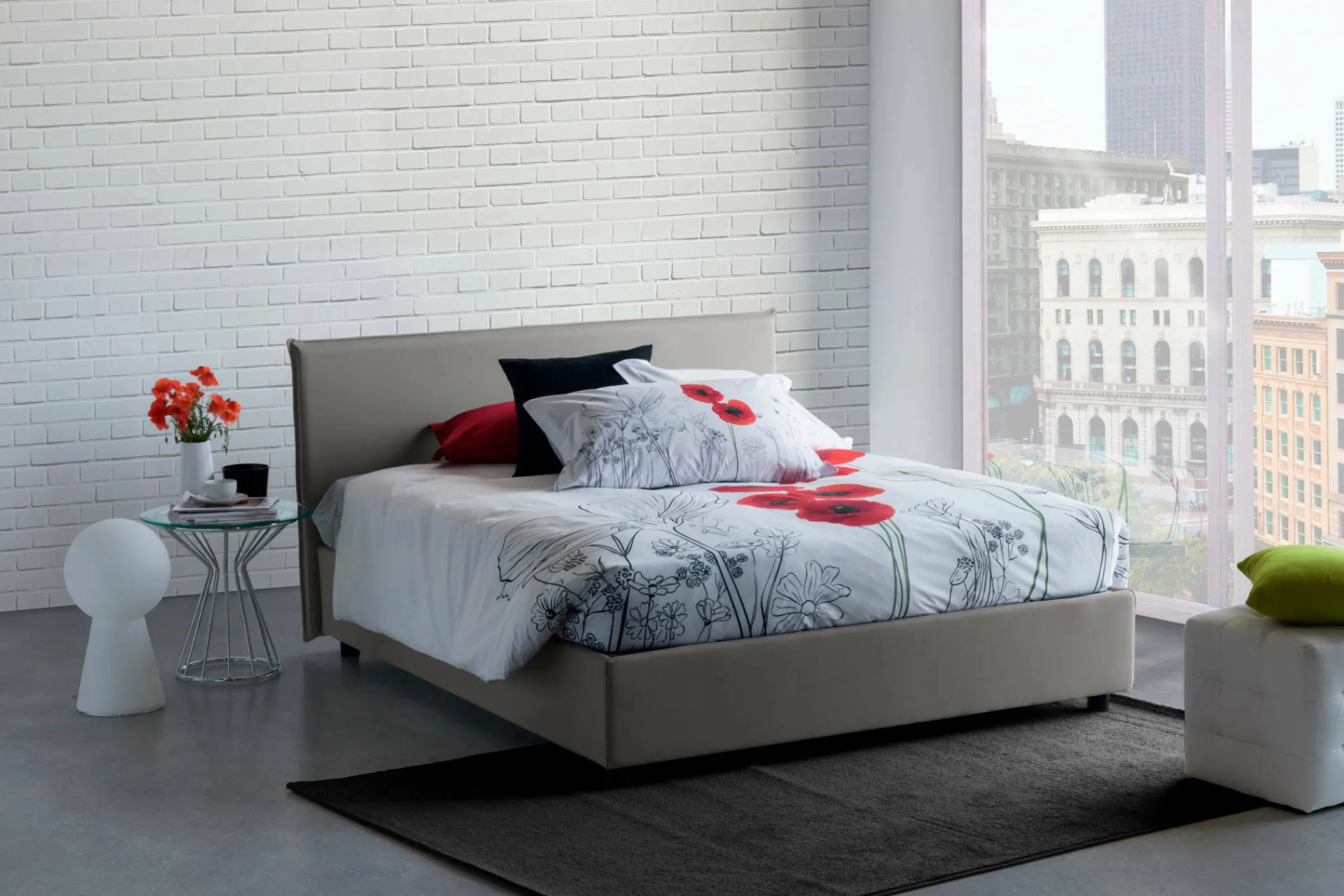 Letto alla francese Angelic, adatto per materasso Cm 140x190,<Dmora Cheap