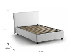 Letto alla francese Angelic, adatto per materasso Cm 140x190,<Dmora Store