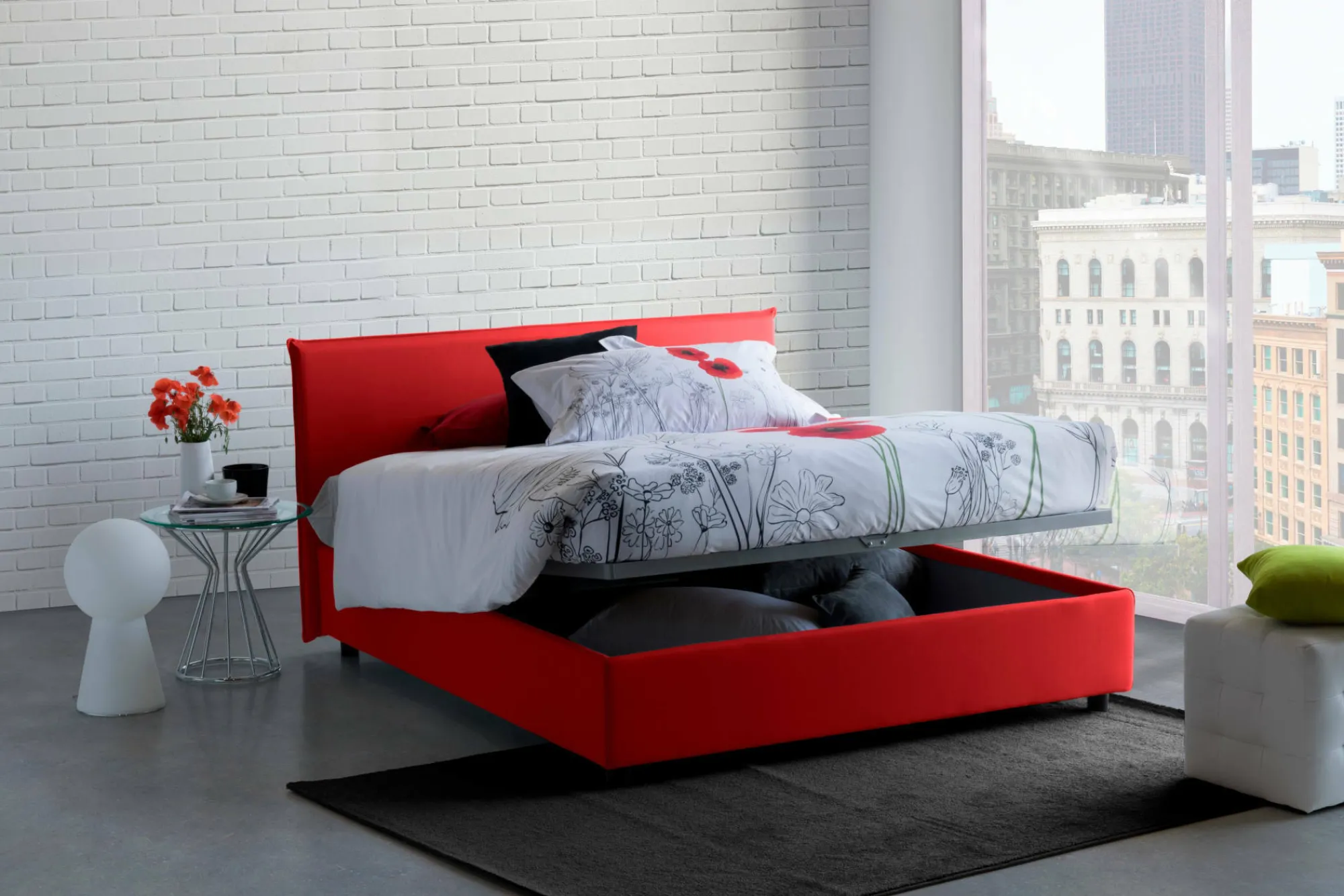 Letto alla francese Angelic, adatto per materasso Cm 140x190,<Dmora New