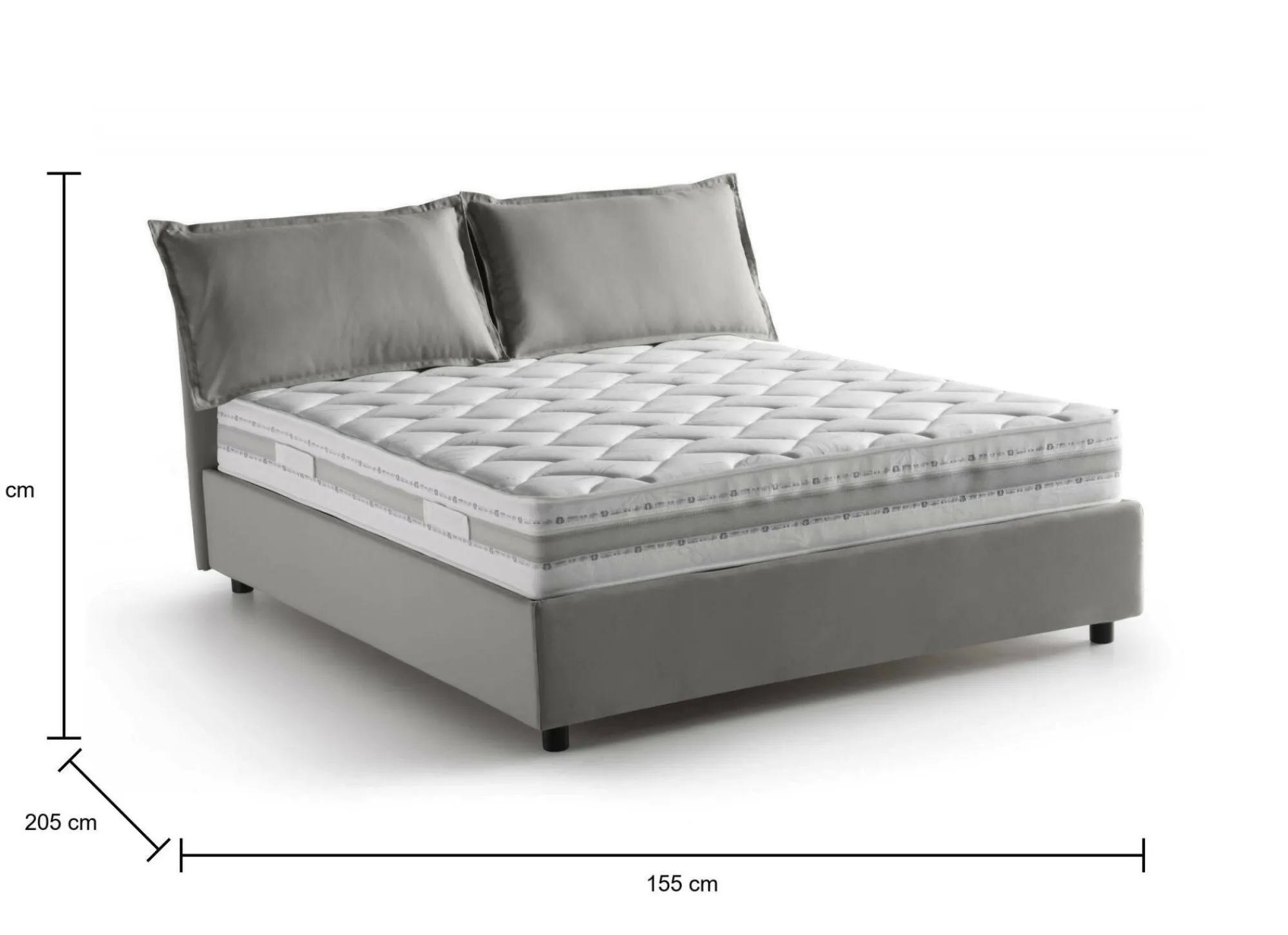 Letto alla francese Arden, con materasso Cm 140x190 incluso,<Dmora Best Sale