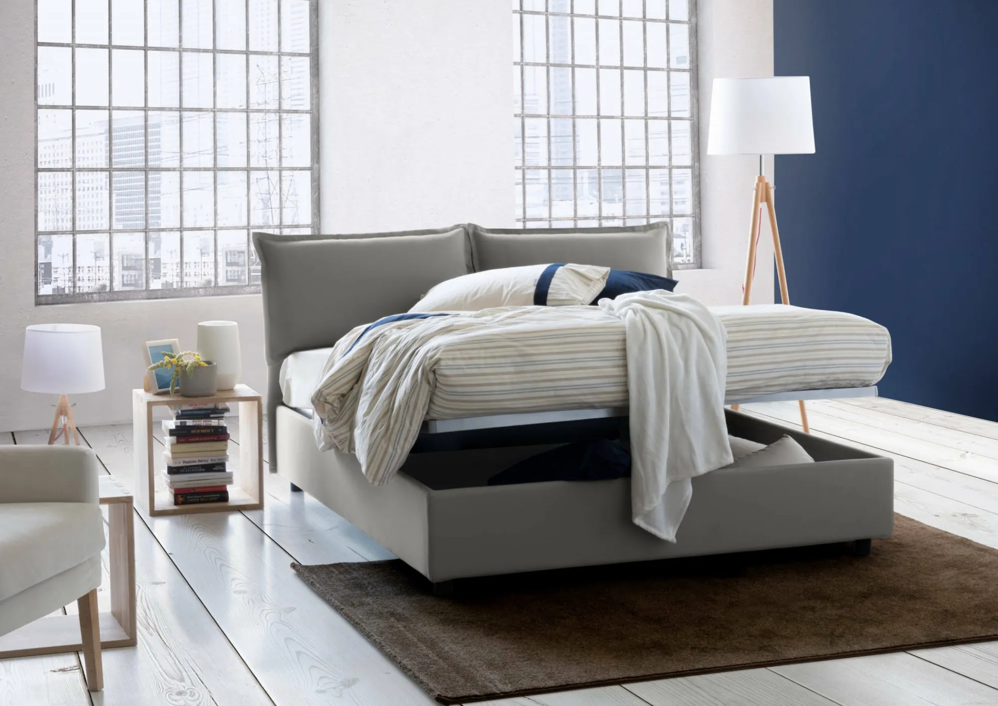 Letto alla francese Arden, con materasso Cm 140x190 incluso,<Dmora Best Sale