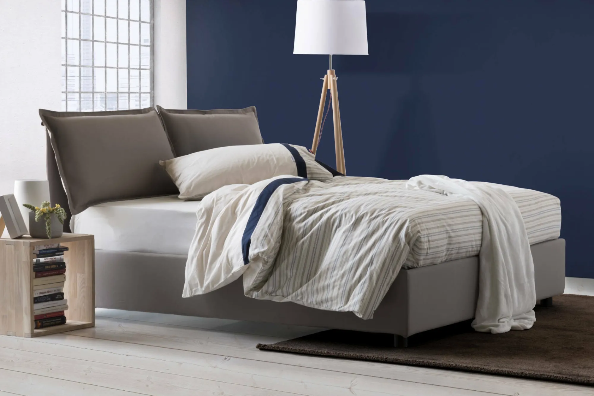 Letto alla francese Arden, con materasso Cm 140x190 incluso,<Dmora Store