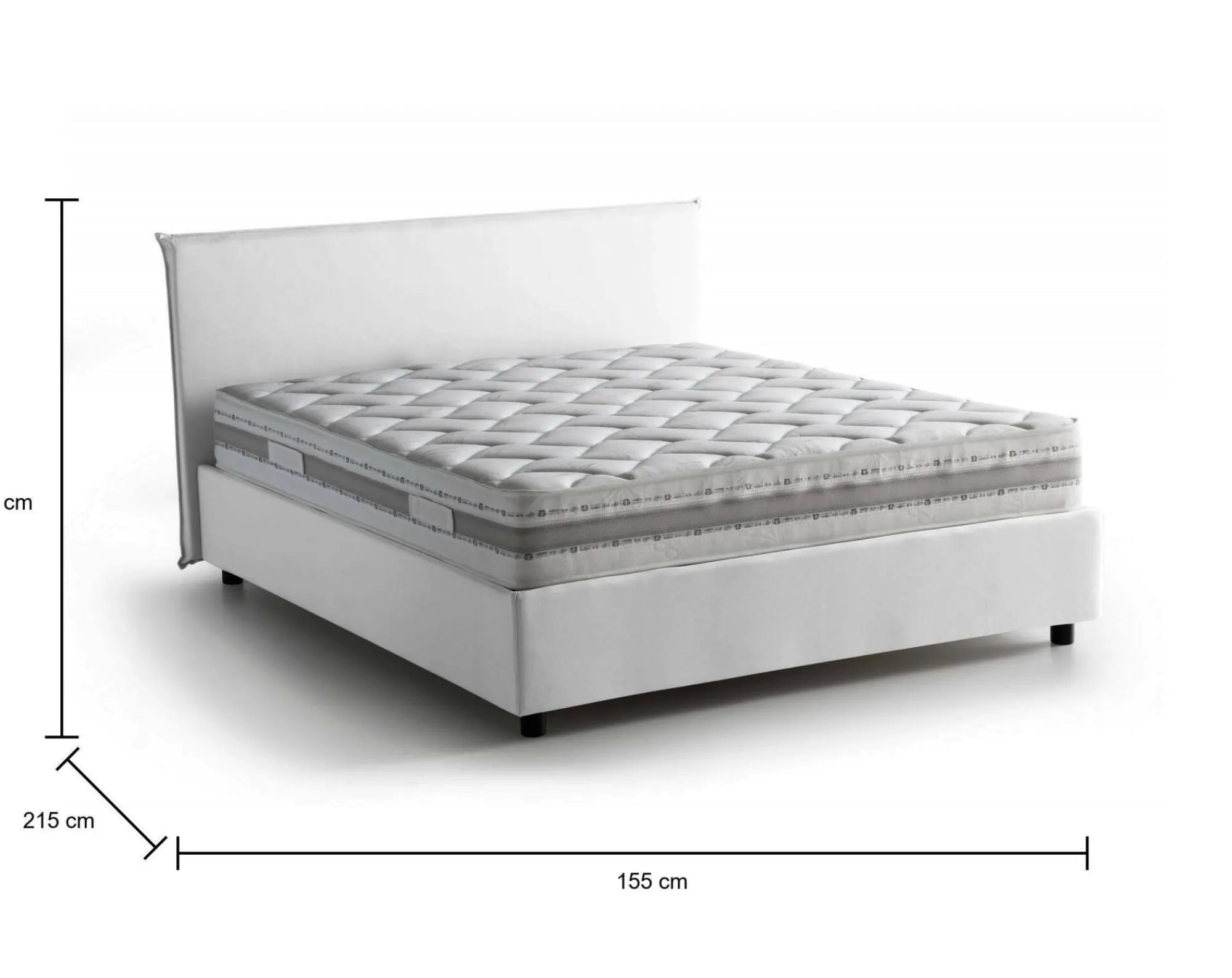 Letto alla francese Aros, con materasso Cm 140x200 incluso,<Dmora Best Sale