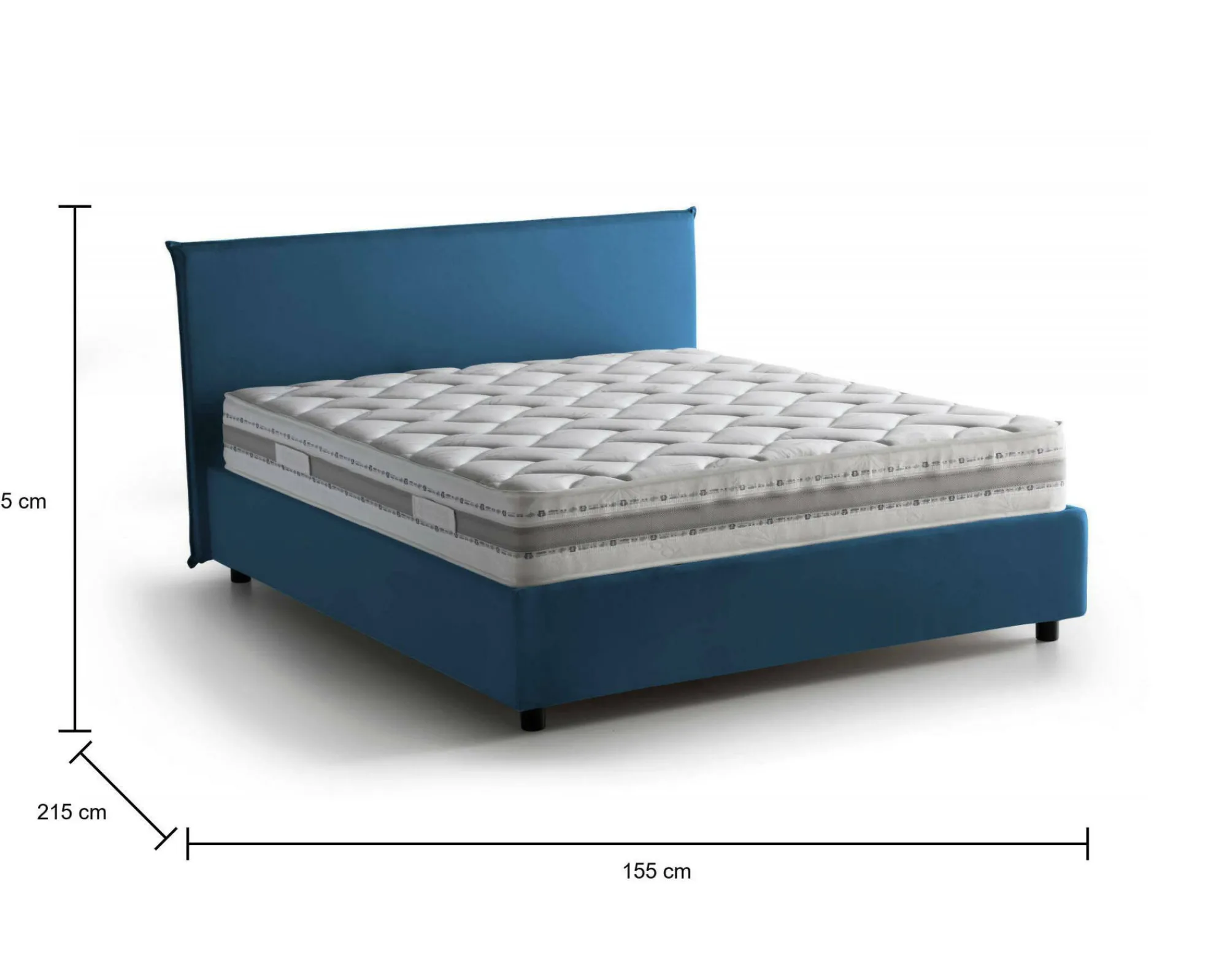 Letto alla francese Aros, con materasso Cm 140x200 incluso,<Dmora Outlet