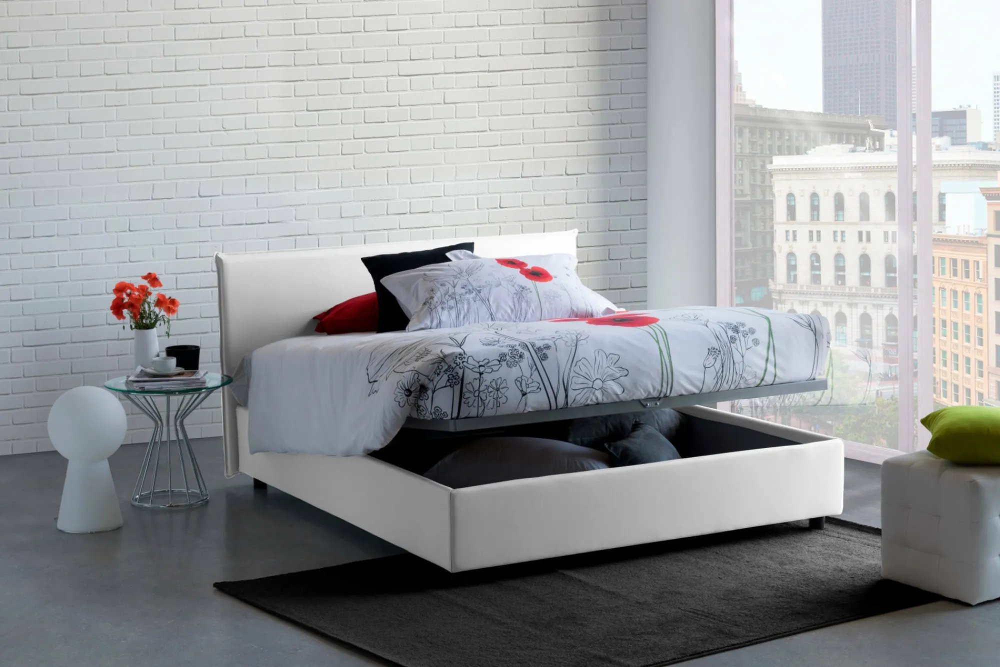 Letto alla francese Aros, con materasso Cm 140x200 incluso,<Dmora Best Sale