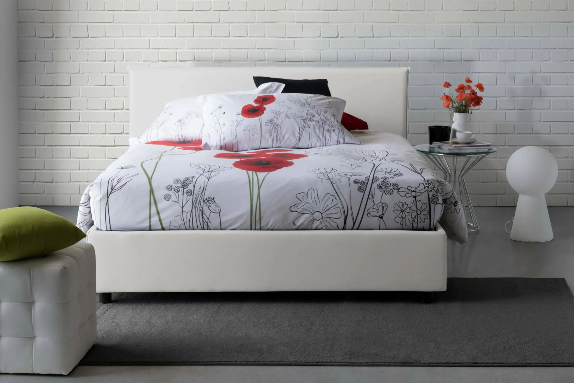 Letto alla francese Aros, con materasso Cm 140x200 incluso,<Dmora Best Sale