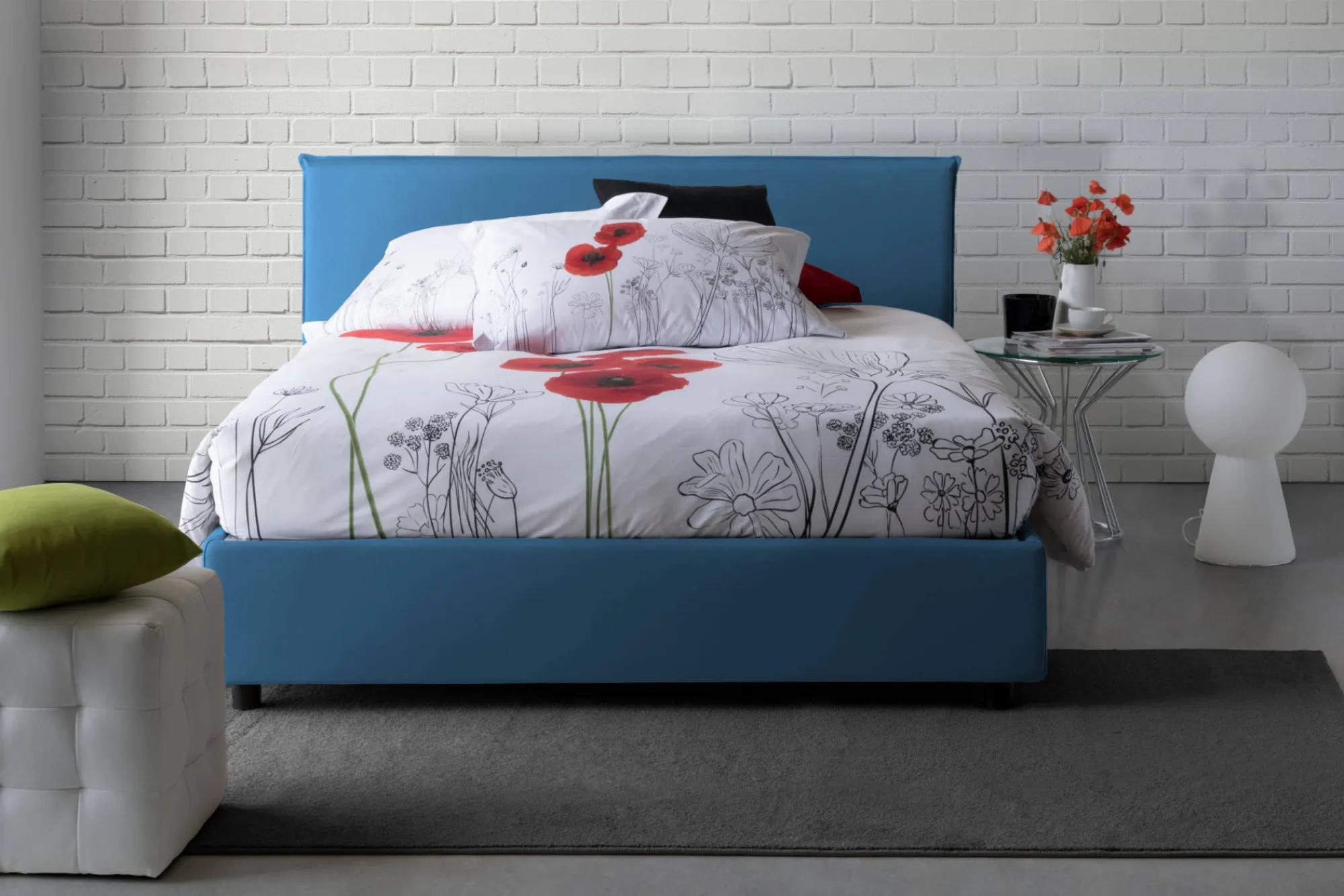 Letto alla francese Aros, con materasso Cm 140x200 incluso,<Dmora Outlet