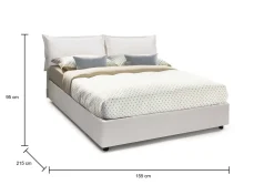 Letto alla francese Arry, con materasso Cm 140x200 incluso,<Dmora Cheap