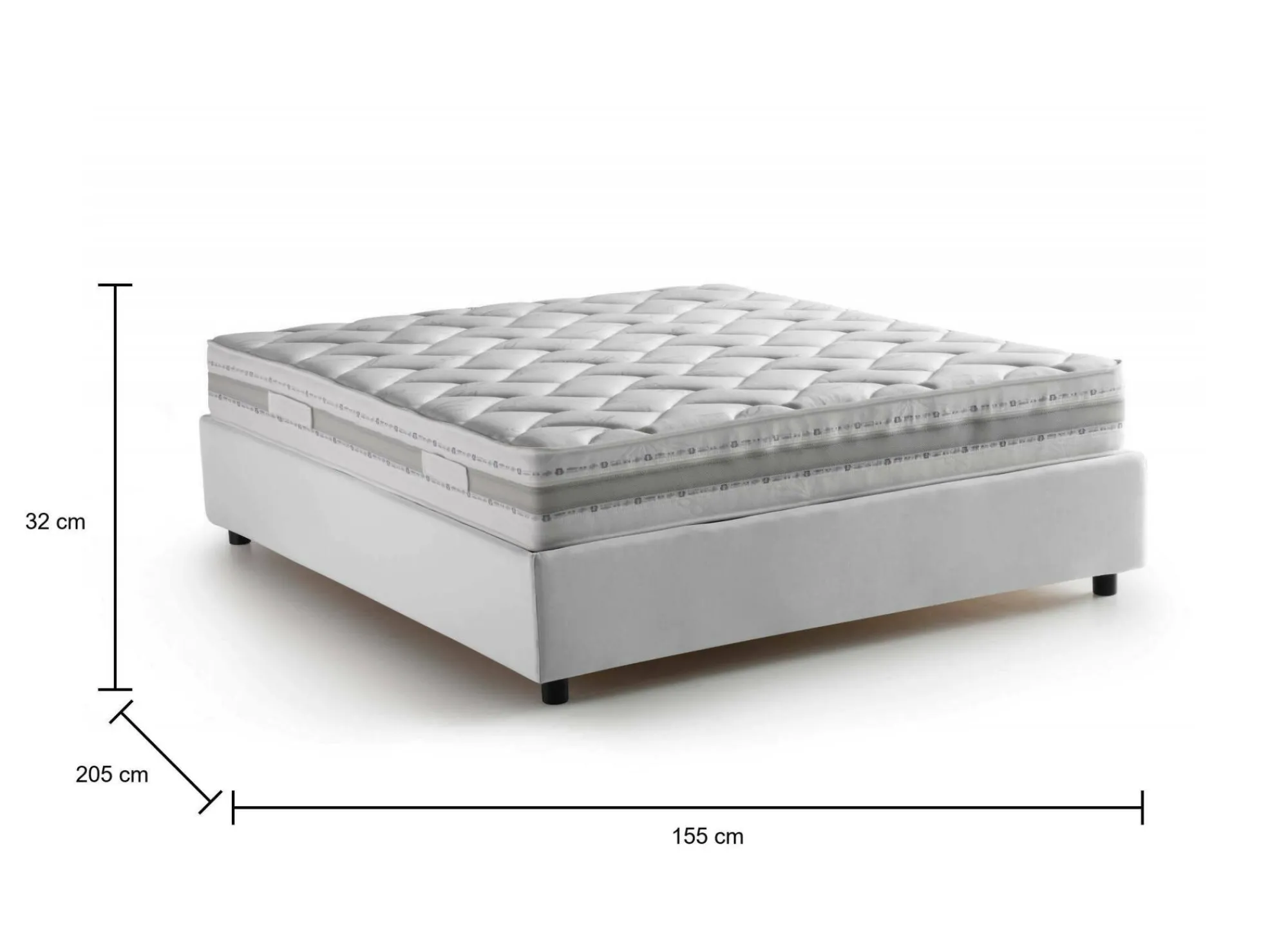 Letto alla francese Arto, con materasso Cm 140x190 incluso,<Dmora Store