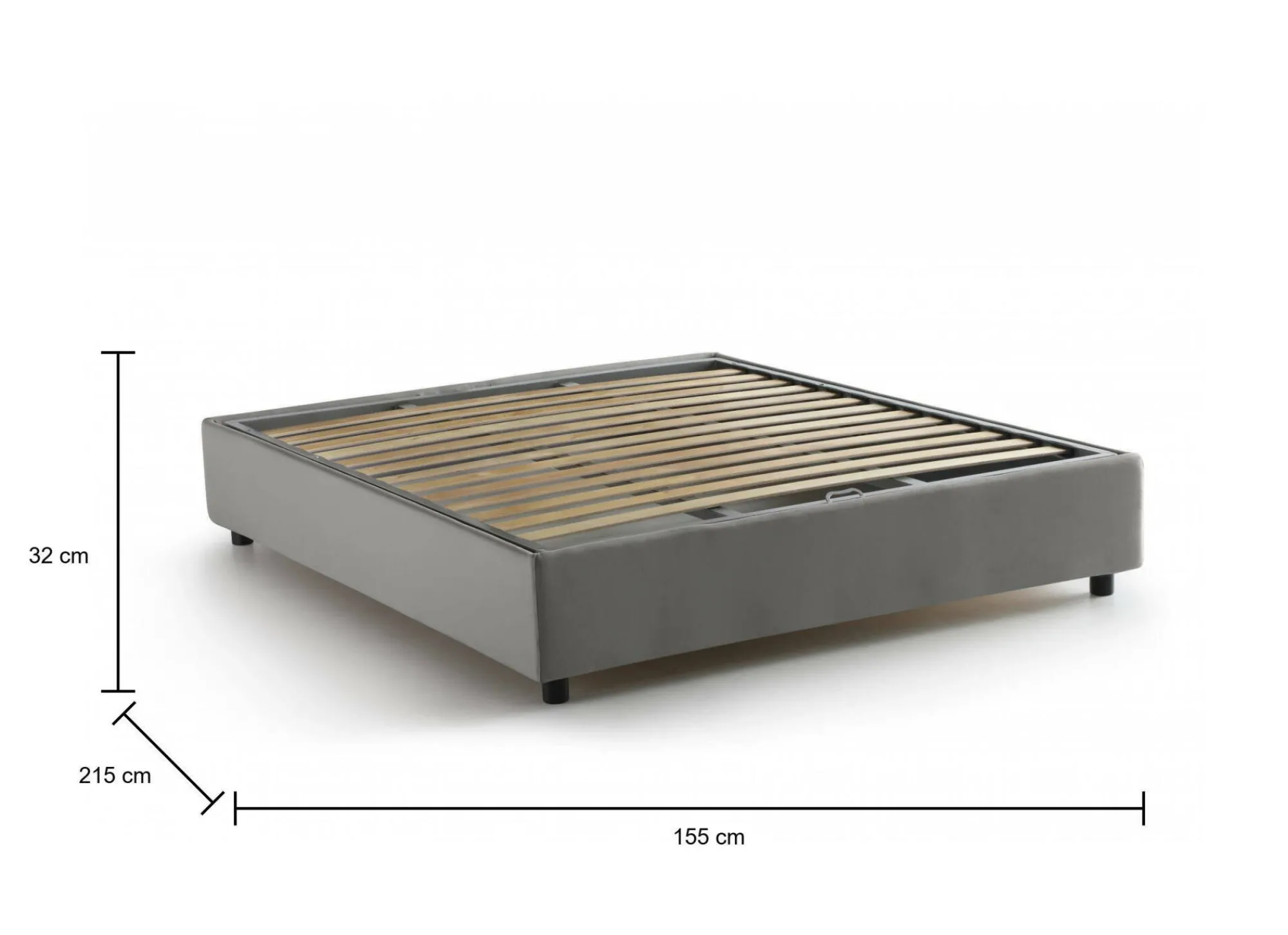 Letto alla francese Arvic, adatto per materasso Cm 140x200,<Dmora Cheap