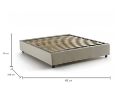 Letto alla francese Arvic, adatto per materasso Cm 140x200,<Dmora Clearance