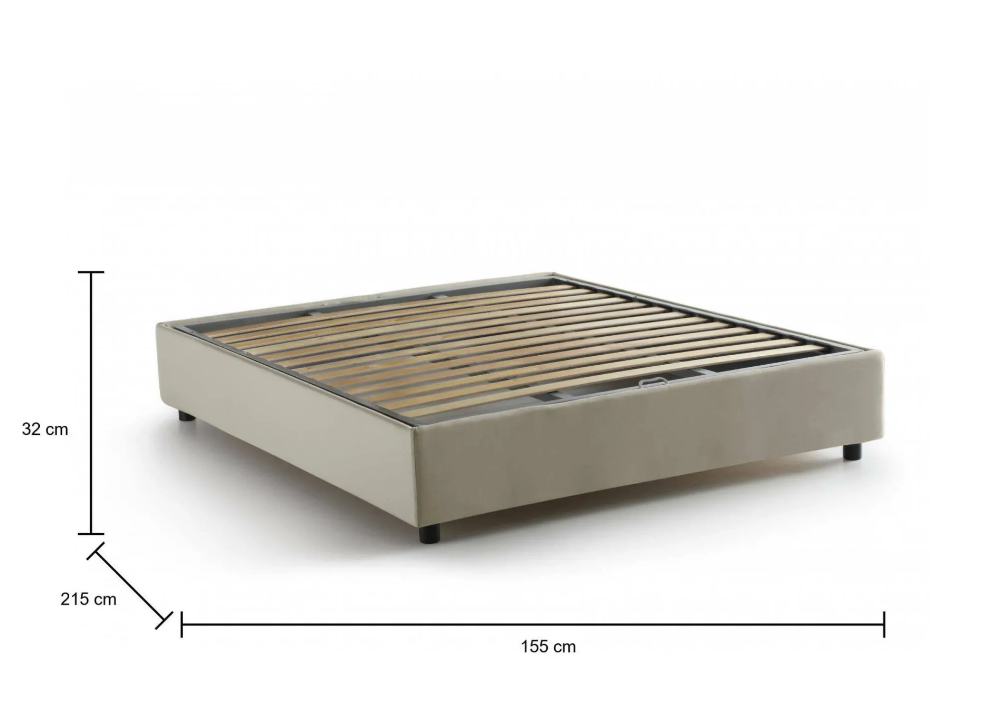 Letto alla francese Arvic, adatto per materasso Cm 140x200,<Dmora Clearance