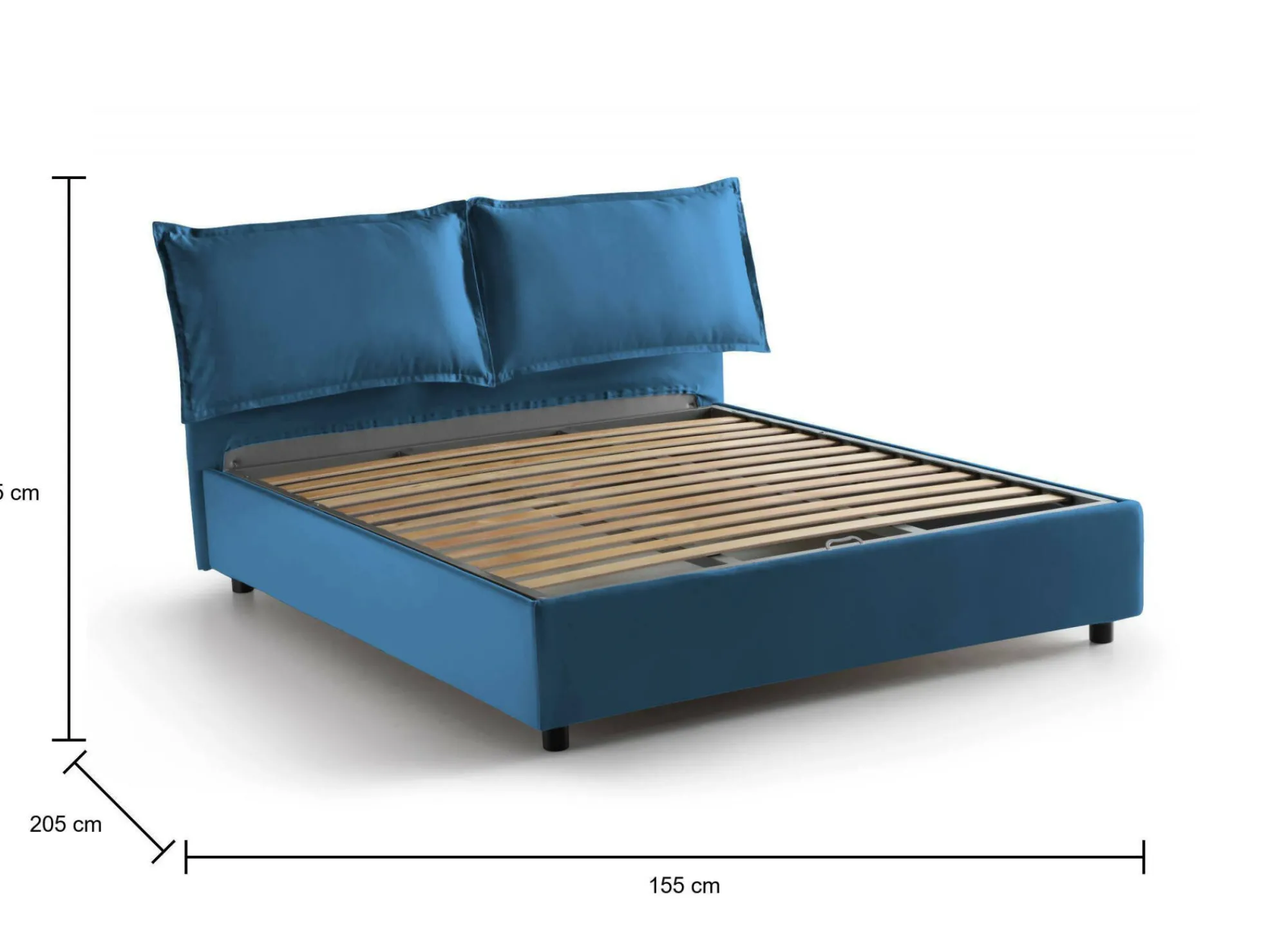 Letto alla francese Askari, adatto per materasso Cm 140x190,<Dmora Clearance