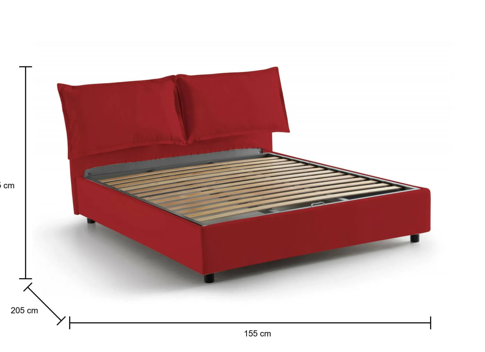 Letto alla francese Askari, adatto per materasso Cm 140x190,<Dmora Hot