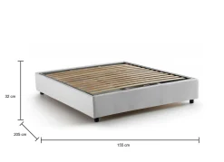 Letto alla francese Attilino, adatto per materasso Cm 140x190,<Dmora Cheap