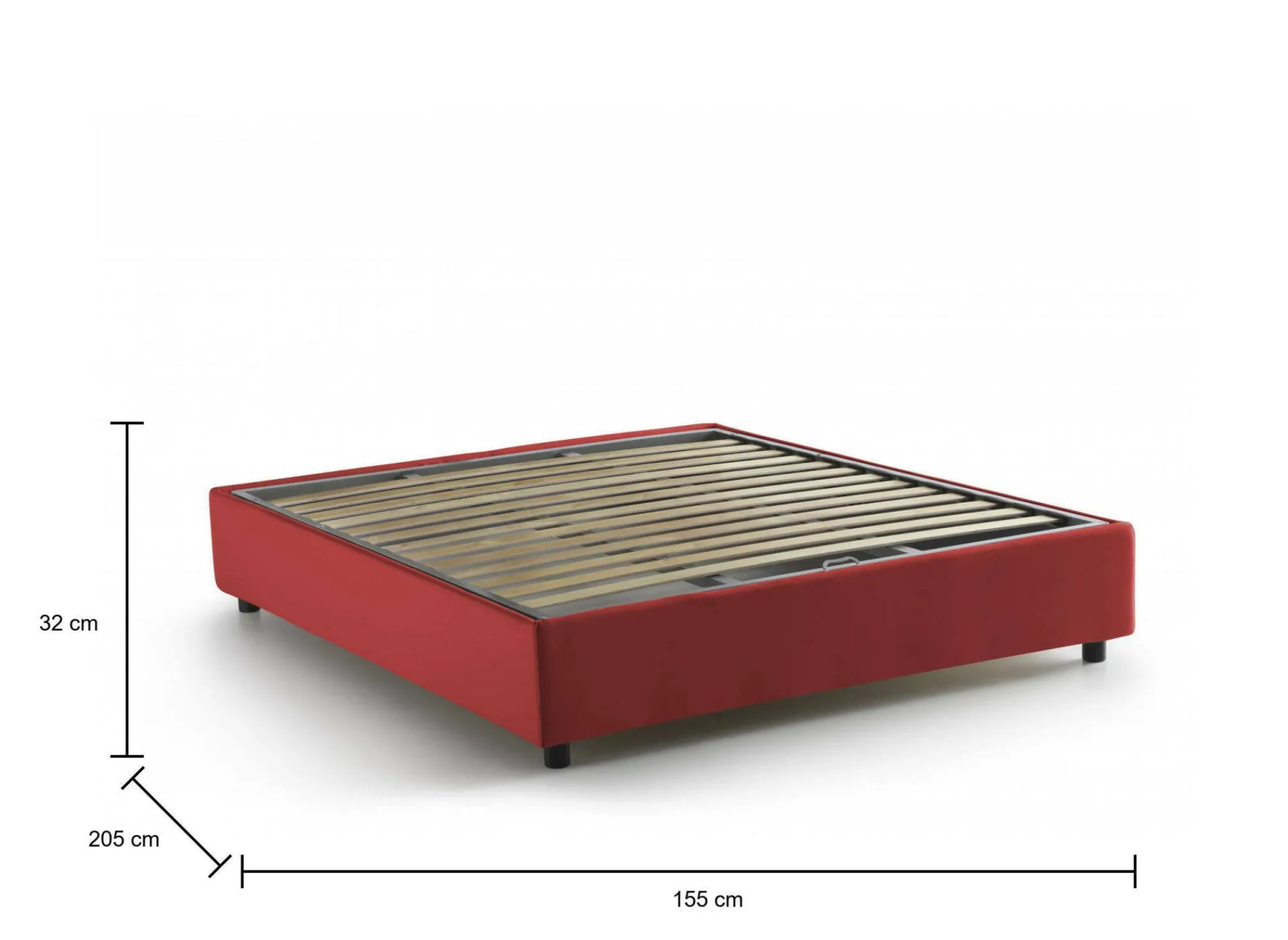 Letto alla francese Attilino, adatto per materasso Cm 140x190,<Dmora Cheap