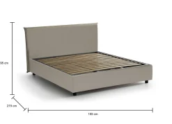 Letto alla francese Augustus, adatto per materasso Cm 140x200,<Dmora New