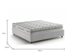 Letto alla francese Azuko, con materasso Cm 140x200 incluso,<Dmora Cheap