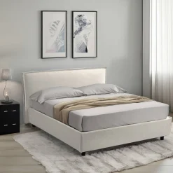 Letto alla francese Brienza, Con materasso Cm 120x200 incluso,<Dmora Fashion