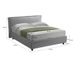 Letto alla francese Brienza, Con materasso Cm 120x200 incluso,<Dmora Online