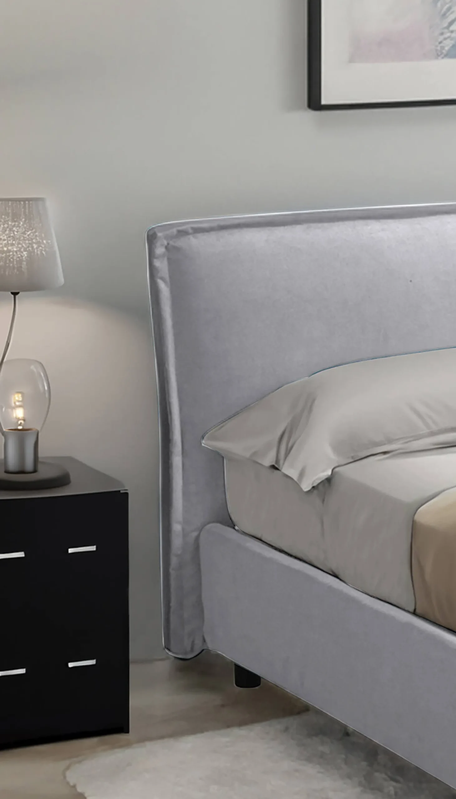 Letto alla francese Broni, Con materasso Cm 120x190 incluso,<Dmora Hot