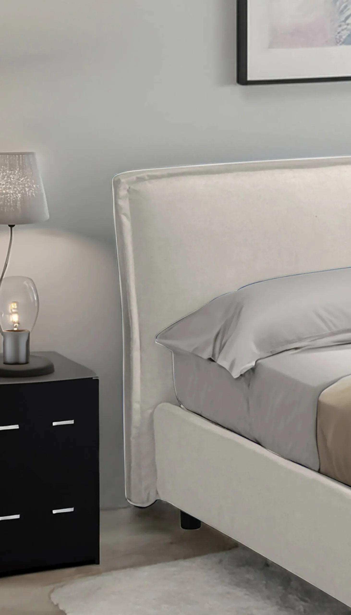 Letto alla francese Broni, Con materasso Cm 120x190 incluso,<Dmora Hot
