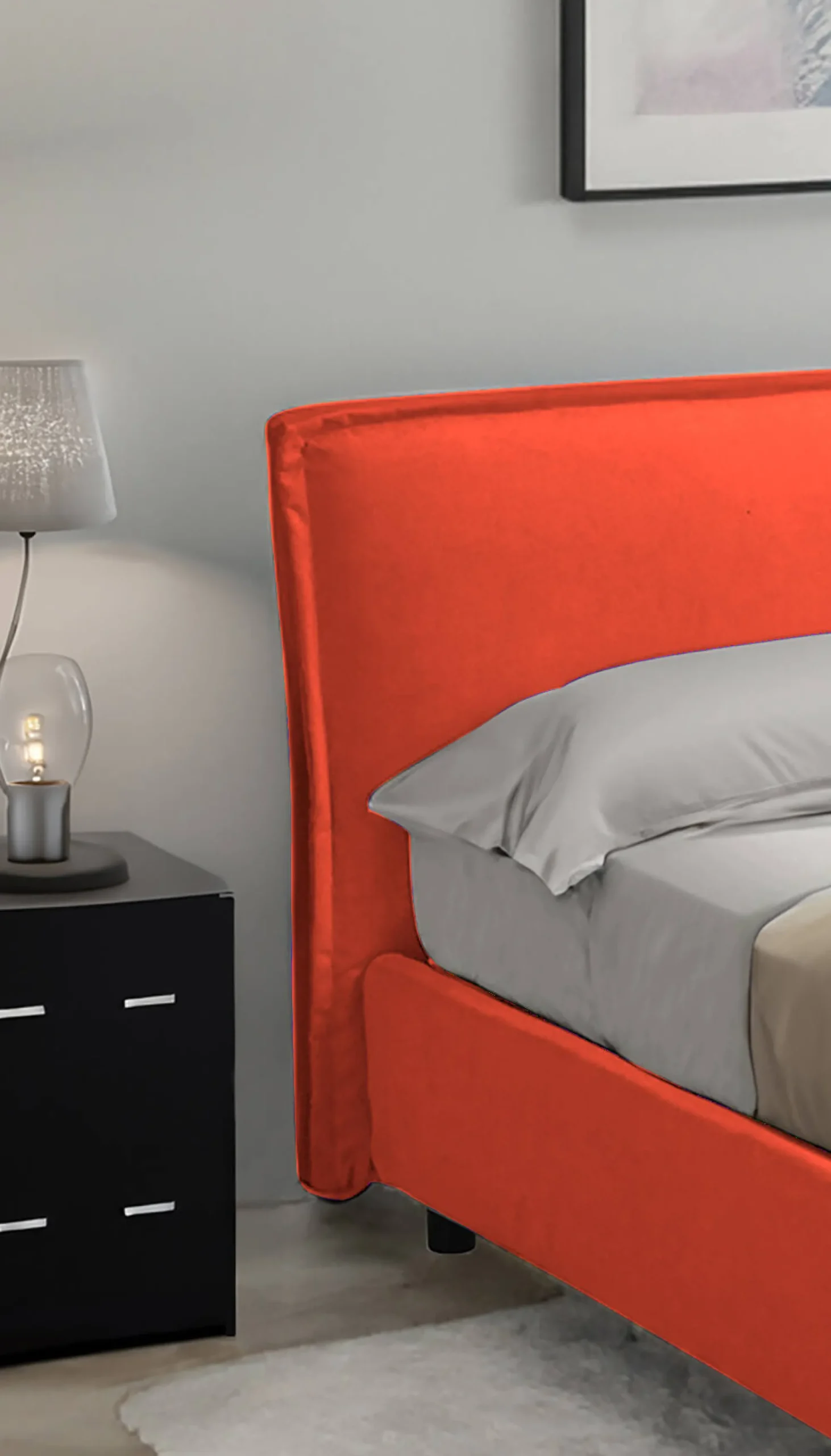 Letto alla francese Broni, Con materasso Cm 120x190 incluso,<Dmora New