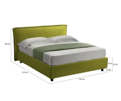 Letto alla francese Bronte, Adatto a materasso Cm 120x190,<Dmora Hot