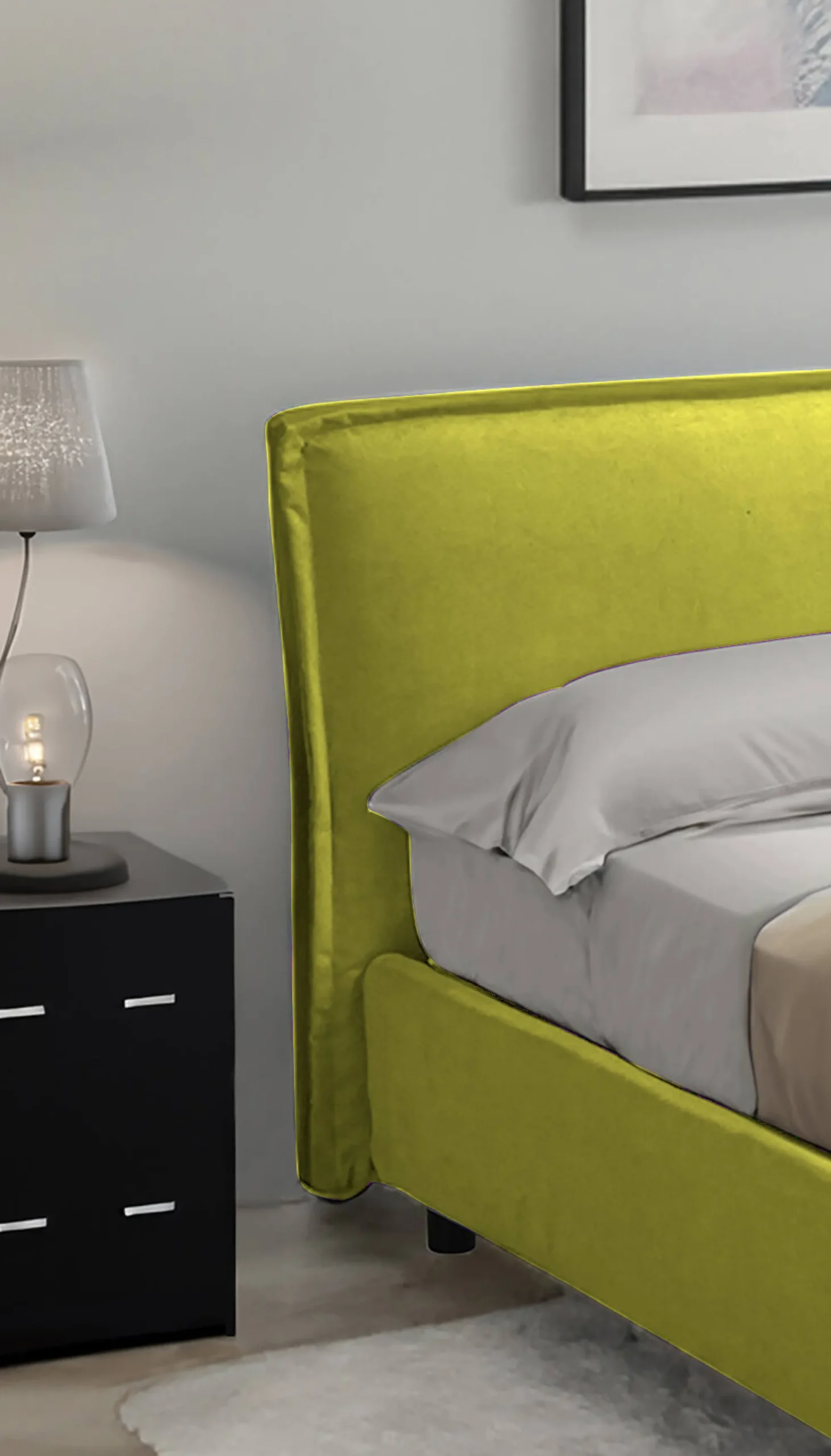 Letto alla francese Bronte, Adatto a materasso Cm 120x190,<Dmora Hot