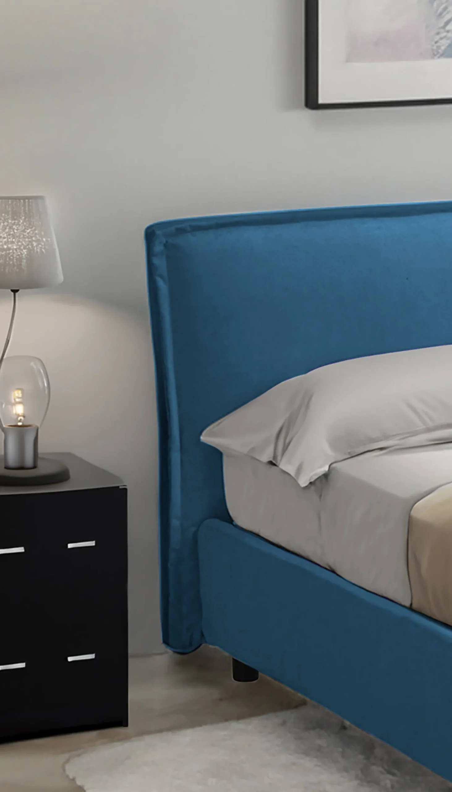 Letto alla francese Brosso, Adatto a materasso Cm 120x200,<Dmora Outlet