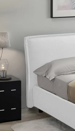 Letto alla francese Brosso, Adatto a materasso Cm 120x200,<Dmora New
