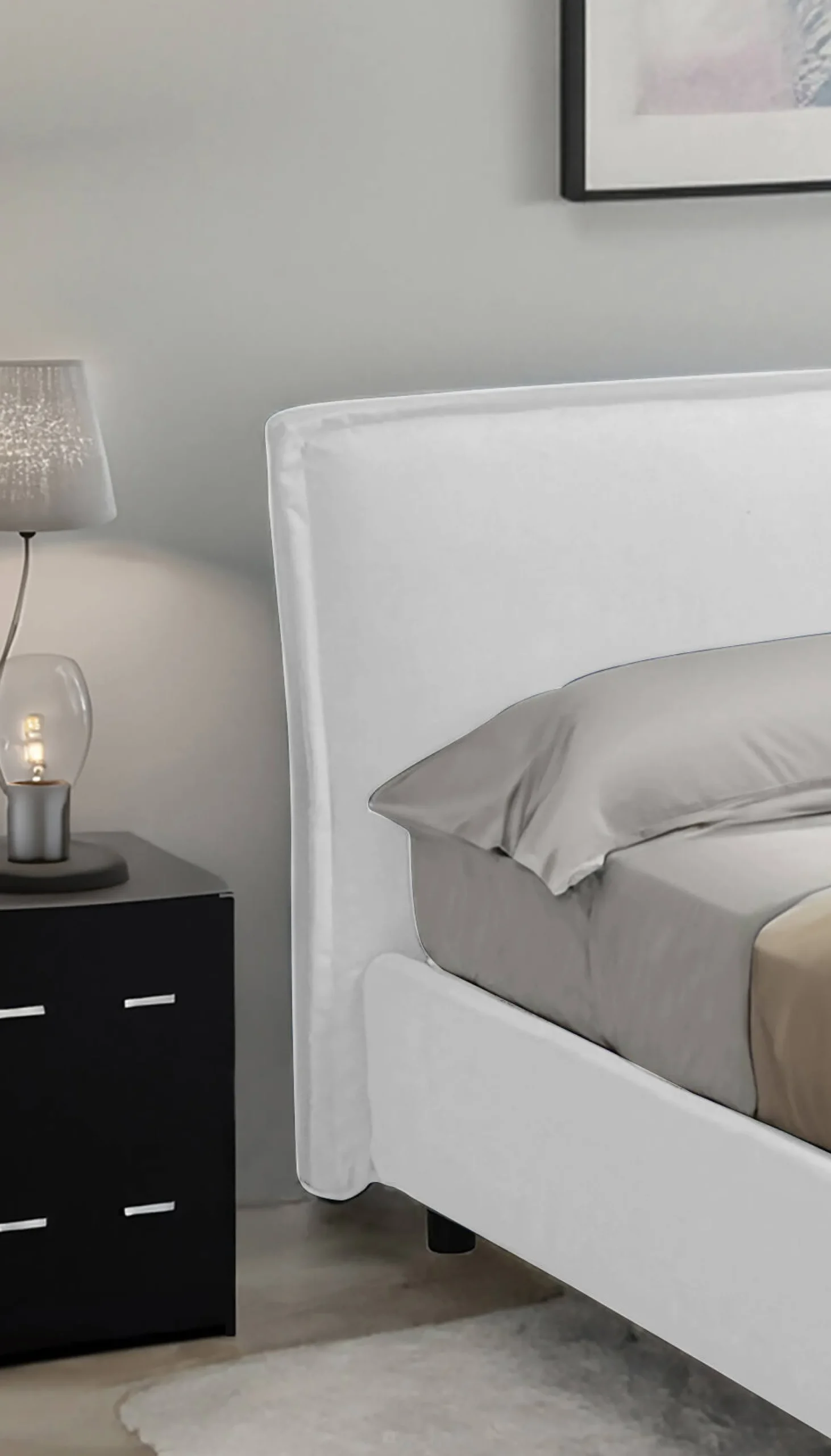 Letto alla francese Brosso, Adatto a materasso Cm 120x200,<Dmora New
