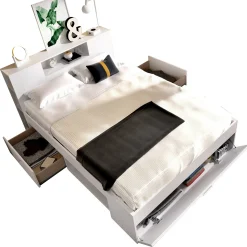 Letto alla francese Conching, 150x219 h95 cm,<Dmora Fashion