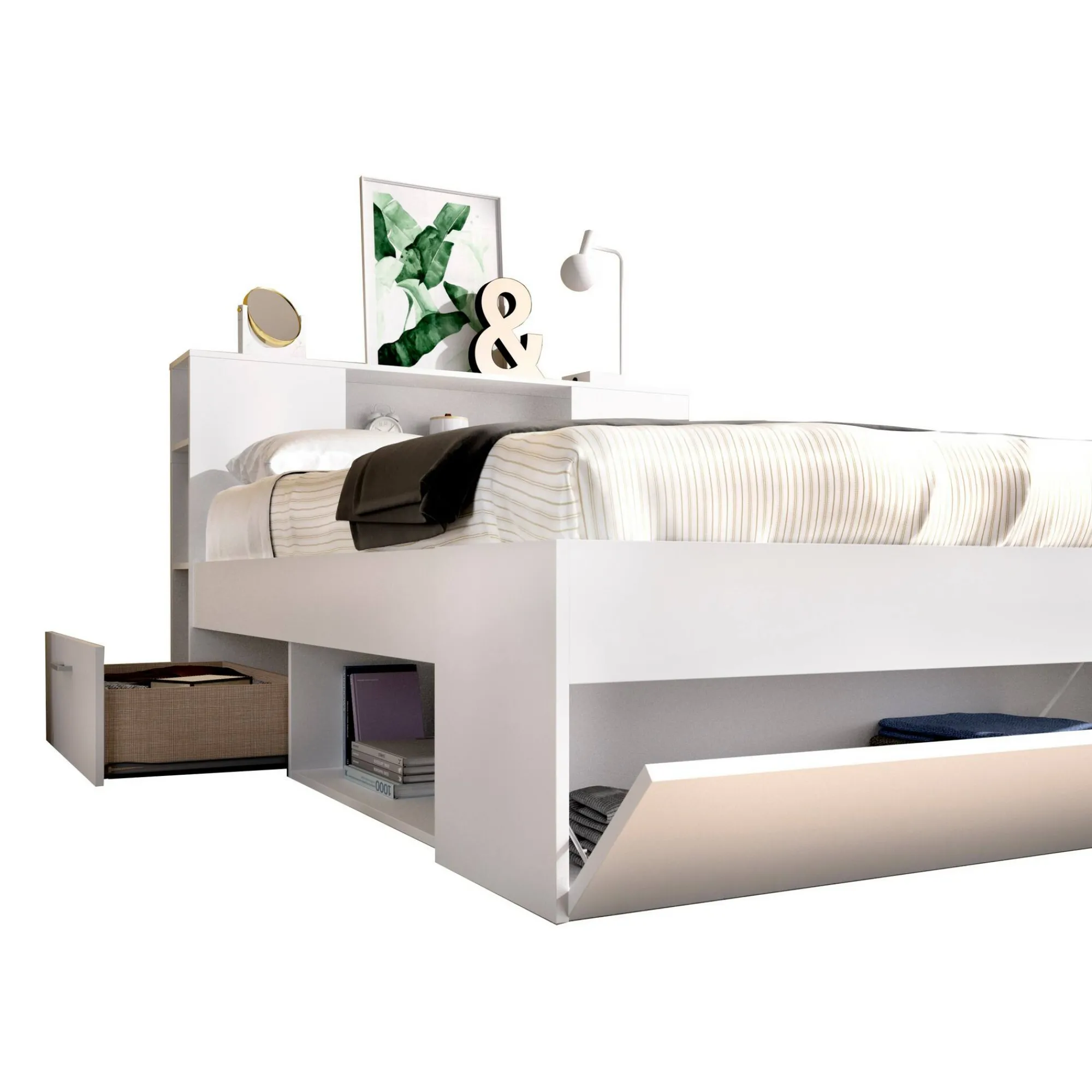 Letto alla francese Conching, 150x219 h95 cm,<Dmora Fashion