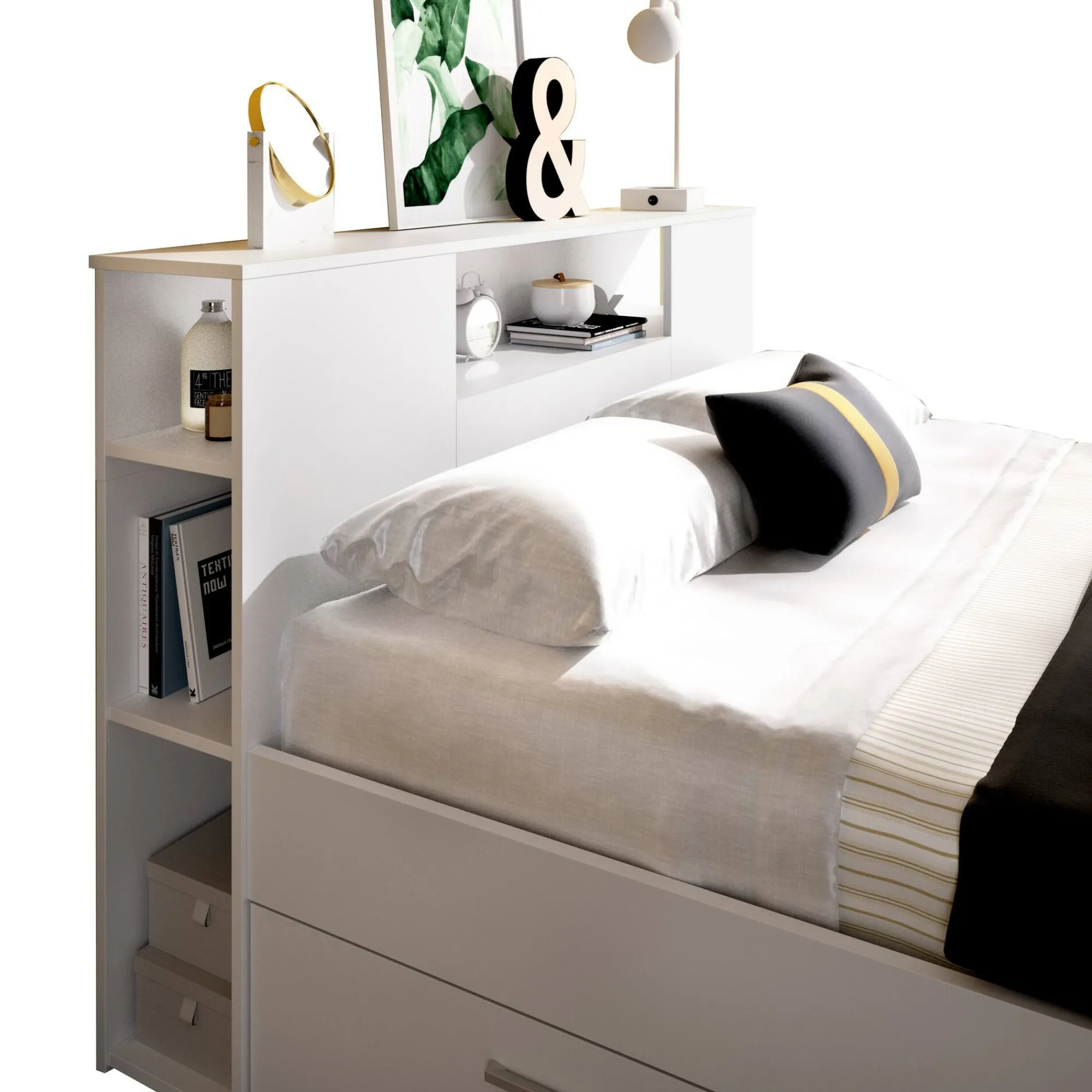 Letto alla francese Conching, 150x219 h95 cm,<Dmora Fashion