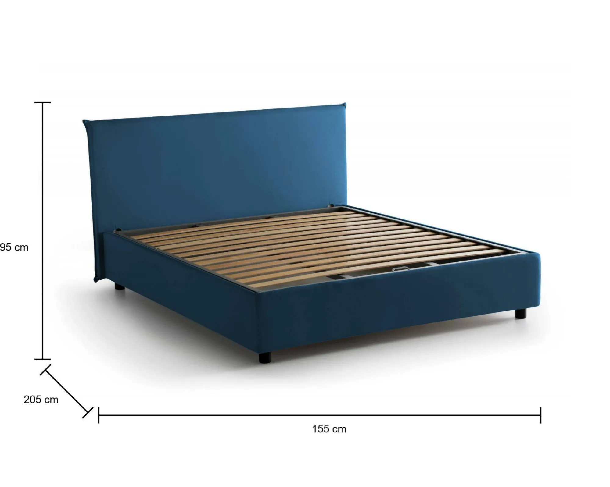 Letto alla francese Dadorn, adatto per materasso Cm 140x190,<Dmora Shop