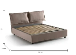 Letto alla francese Dgnahor, adatto per materasso Cm 140x200,<Dmora Online