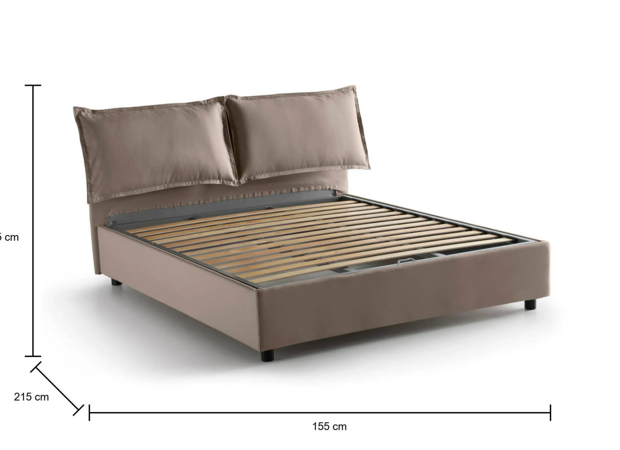 Letto alla francese Dgnahor, adatto per materasso Cm 140x200,<Dmora Online