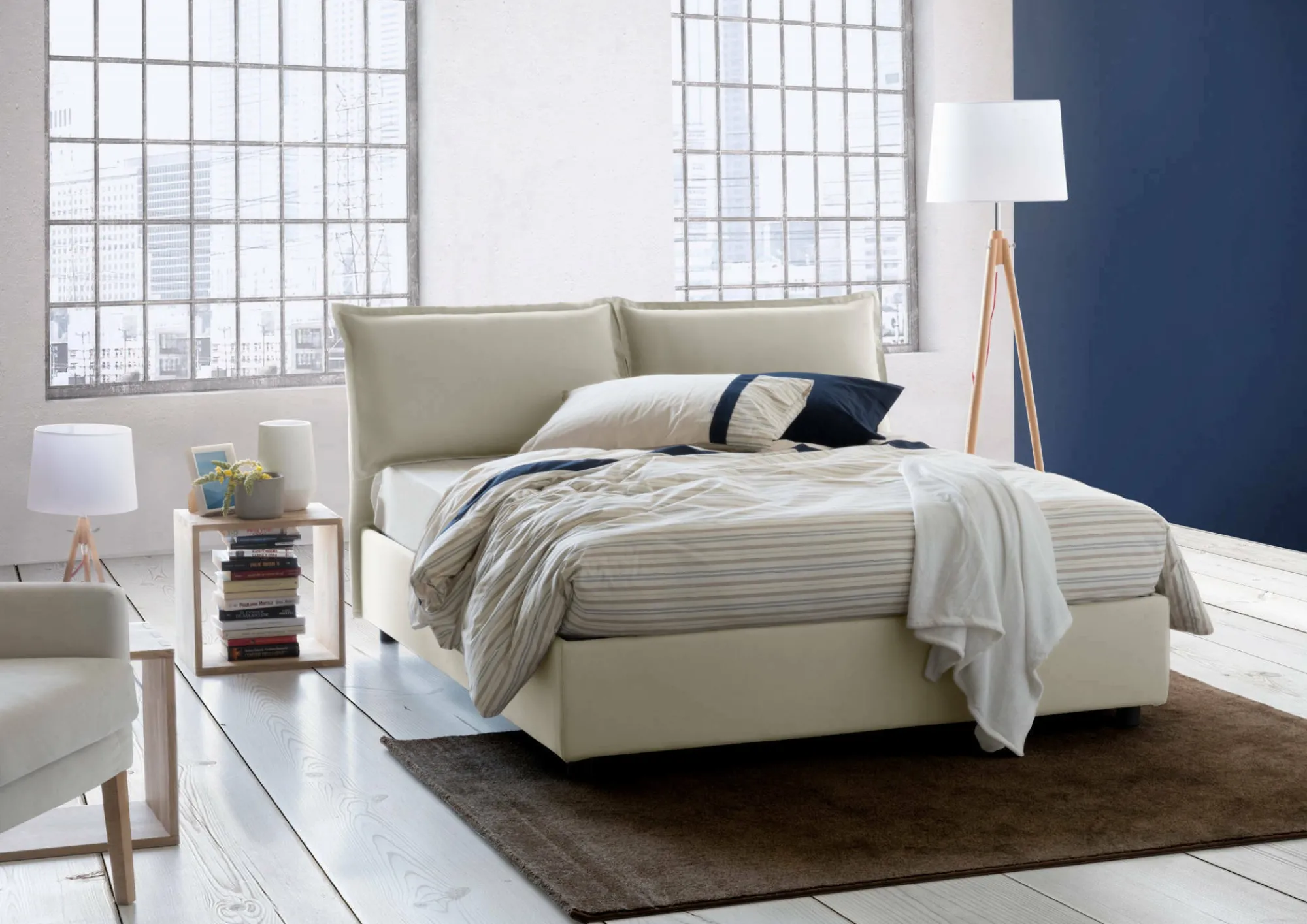 Letto alla francese Dmircol, con materasso Cm 140x200 incluso,<Dmora Online