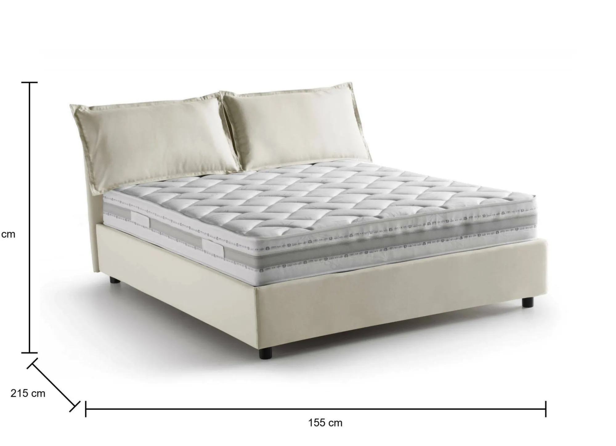 Letto alla francese Dmircol, con materasso Cm 140x200 incluso,<Dmora Online