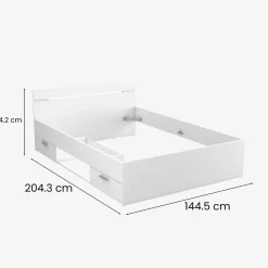 Letto alla francese Moira, 200x140 h74 cm,<Dmora Cheap