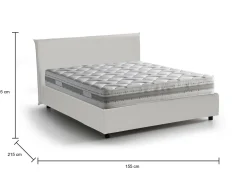 Letto alla francese Morganite, con materasso Cm 140x200 incluso,<Dmora Store