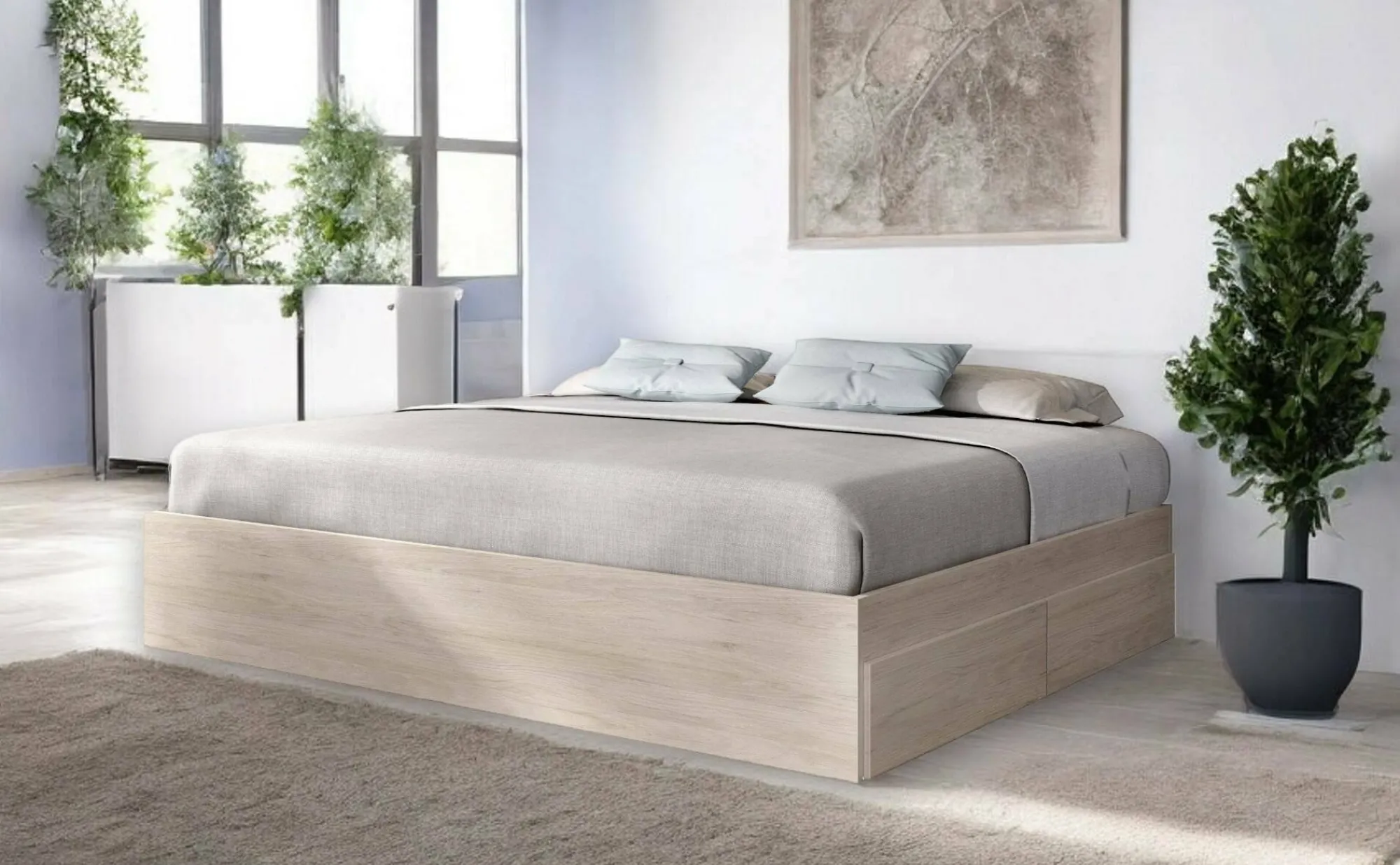 Letto alla francese Orlene, 149x195 h39 cm,<Dmora New