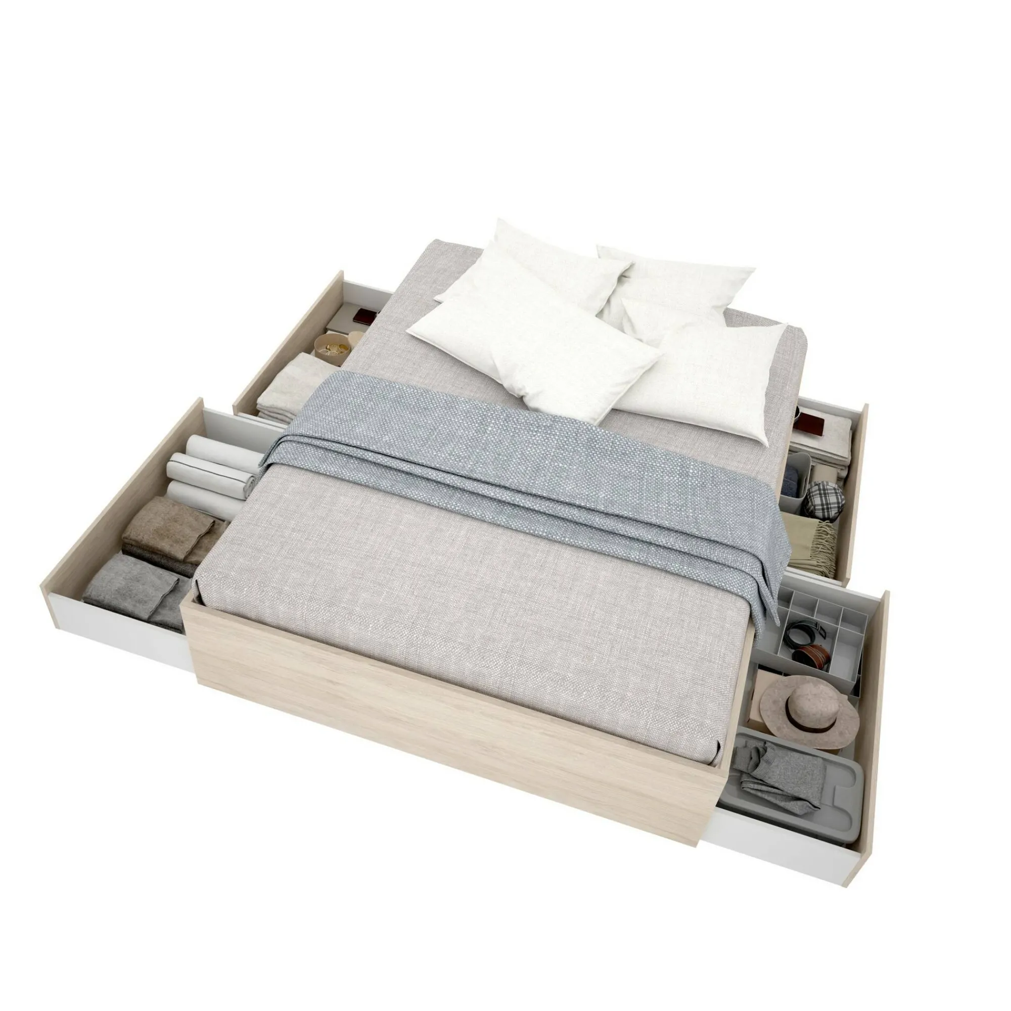Letto alla francese Orlene, 149x195 h39 cm,<Dmora New