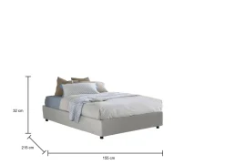 Letto alla francese Osanna, adatto per materasso Cm 140x200,<Dmora Store